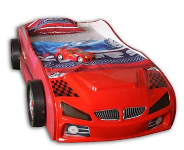  Twin Racing bilseng med Gæsteseng, LED-Lys og Lydpakke, Rød