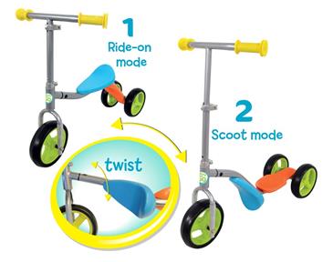 2 i 1 3-hjulet løbehjul og løbecykel til børn-2