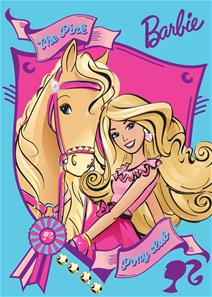 Barbie med hest gulvtæppe til børn 133x95
