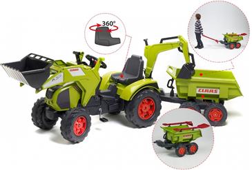 Claas Axos Traktor m/Frontskovl + Gravekran + Maxi Anhænger + Værktøj-2