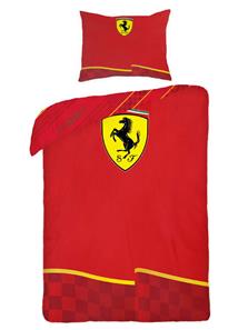 Ferrari Logo Sengetøj (100 Procent Bomuld)