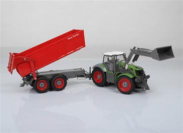 Fjernstyret Traktor med tiplad trailer 1:28 -2