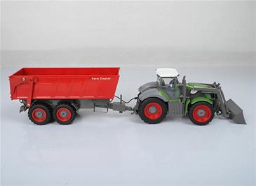 Fjernstyret Traktor med tiplad trailer 1:28 -3
