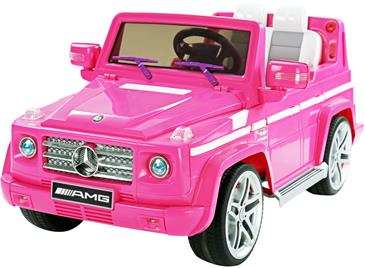 Mercedes SUV G55 Elbil til Børn 12V Pink m/Gummihjul + fjernb