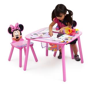 Minnie Mouse Bord m/opbevaring og Stole-3