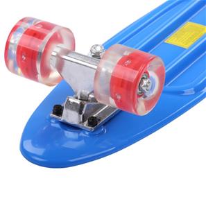 Maronad Retro Minicruiser Skateboard m/LED Lys og ABEC7, Blå-4