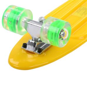  Maronad Retro Minicruiser Skateboard  m/LED Lys og ABEC7, Gul-5