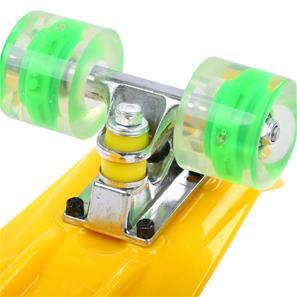  Maronad Retro Minicruiser Skateboard  m/LED Lys og ABEC7, Gul-6