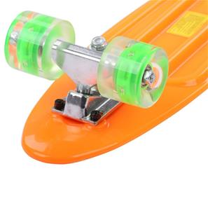  Maronad Retro Minicruiser Skateboard  m/LED Lys og ABEC7, Orange-5