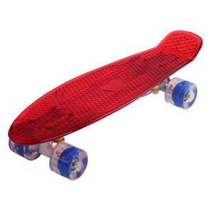 Maronad Retro Minicruiser Transparent Skateboard m/LED Lys og ABEC7, Rød