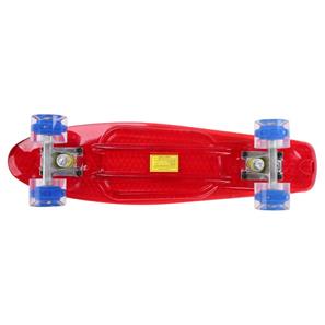 Maronad Retro Minicruiser Transparent Skateboard m/LED Lys og ABEC7, Rød-3