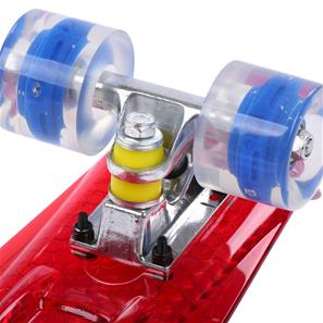 Maronad Retro Minicruiser Transparent Skateboard m/LED Lys og ABEC7, Rød-6