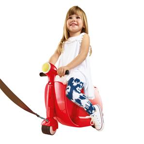 Skoot 2-i-1 Trolley Kuffert og køretøj med hjul til børn, Rød