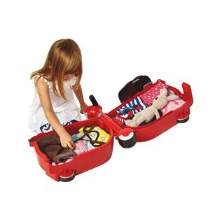 Skoot 2-i-1 Trolley Kuffert og køretøj med hjul til børn, Rød-2
