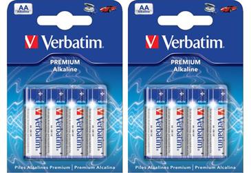  Verbatim 8 stk AA batterier