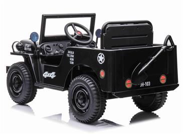 Army Classic Adventure m/4x12V Motor + Gummihjul + Lædersæde, Sort-6