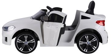 BMW 6 GT elbil til børn 12v Hvid m/Gummihjul, 2.4G Remote, 12V7AH-2