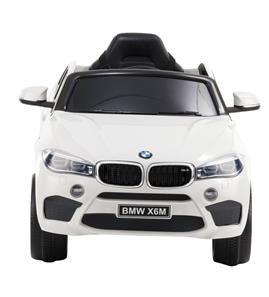 BMW X6 M elbil til børn 12v Hvid m/2.4G Remote + Gummihjul-3