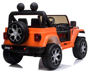Jeep Wrangler Rubicon Elbil til børn m/4x12V + Gummihjul + Lædersæde-7