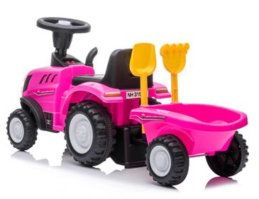 New Holland T7 Gå-Traktor med Trailer og værktøj, Pink -3