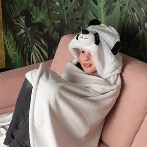 Noxxiez dyre tæppe med hætte - Panda-5