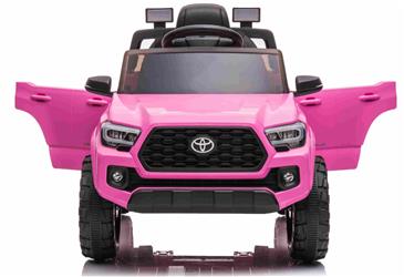 Toyota Tacoma ELBil til børn 12V m/Lædersæde og 2.4G Fjernbetjening, Pink-3