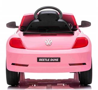 VW Beetle Dune elbil til børn 12v m/Gummihjul, 2.4G Remote, Lædersæde Pink-5