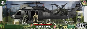 World Peacekeepers 1:18 Black Hawk Militær Helikopter m/2 actionfigurer-2