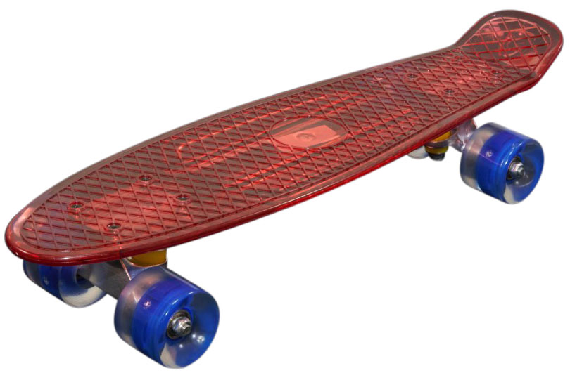 Billede af MCU-Sport Rød Transparent LED Skateboard m/LED Lys + ABEC7