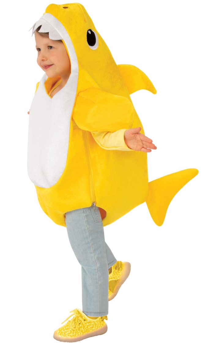 Se Baby Shark Deluxe Gul børnekostume (6-48 måneder) hos MM Action