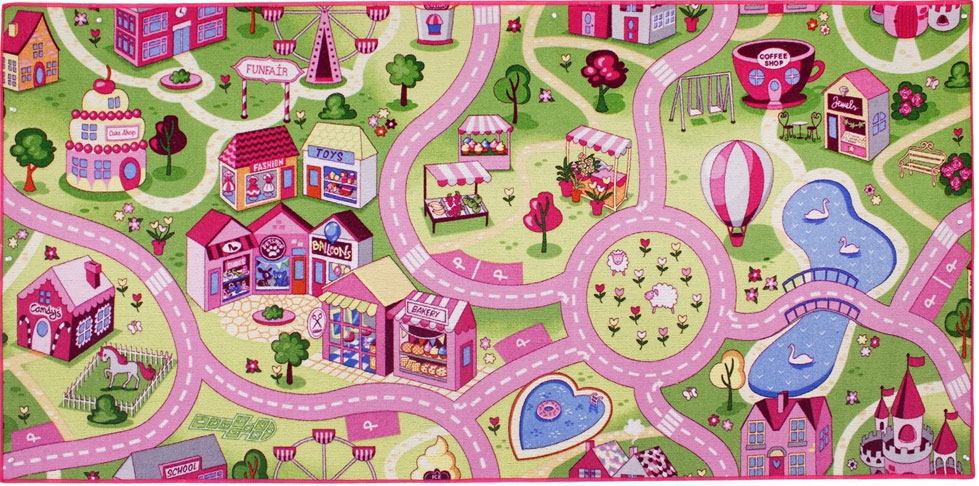 Se Bil Legetæppe Sweet Town 95 x 200 cm hos MM Action