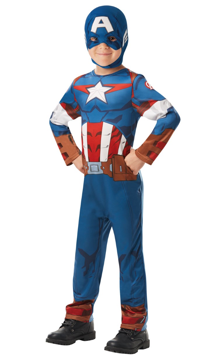 Billede af Captain America Classic Avengers børnekostume (3-9 år)