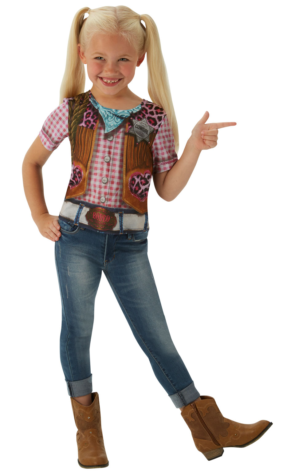 Se Cowgirl T-Shirt udklædningstøj til børn hos MM Action