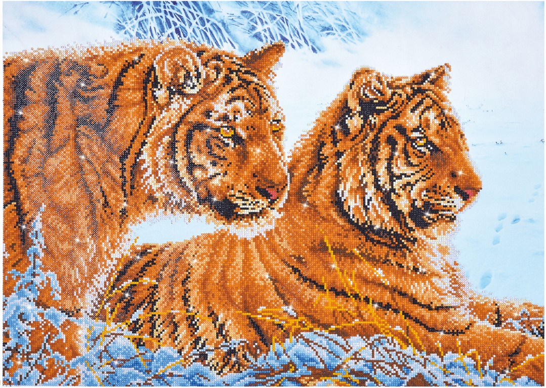 Billede af Diamond Dotz 71 x 51 cm - Tigre i sne