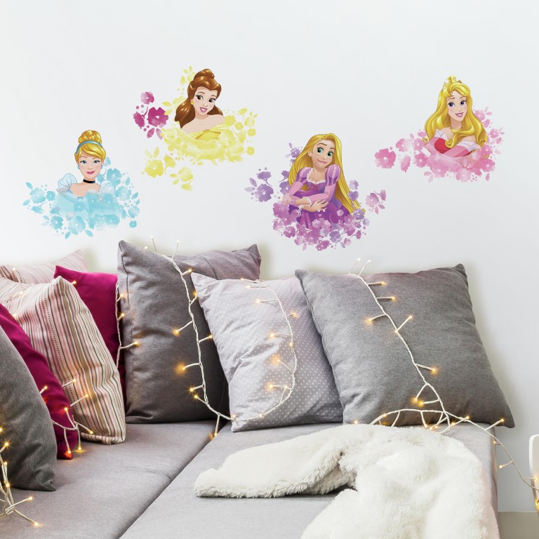 Billede af Disney Prinsesse med blomster Wallstickers