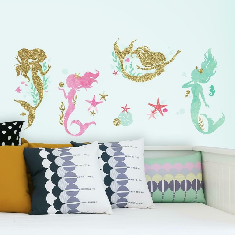 Billede af Havfrue glitter wallstickers