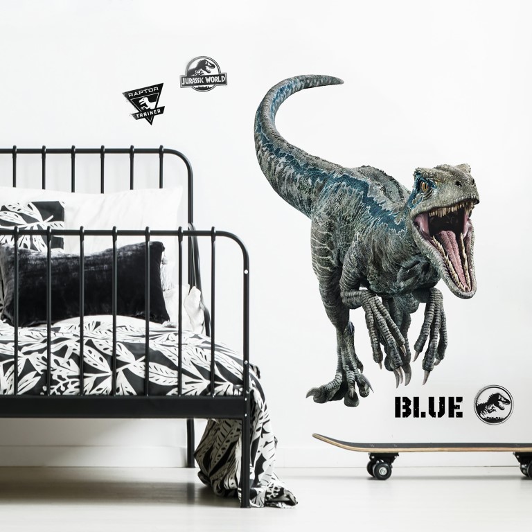 Se Jurassic World 2 Blue Velociraptor Gigant Wallsticker hos MM Action