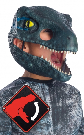 Billede af Jurassic World Velociraptor ''Blue'' Bevægelig Dinosaur Maske