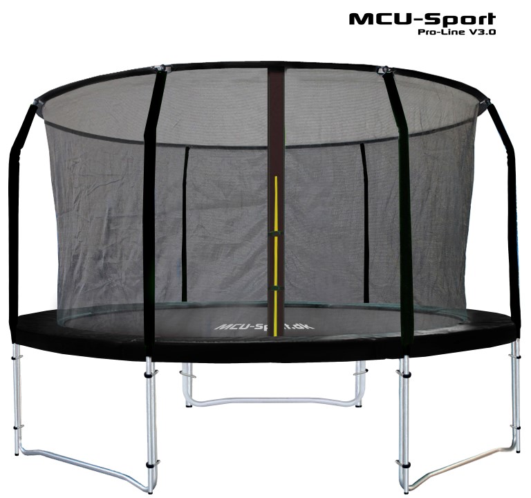 MCU-Sport Pro-line 3,05m Sort Trampolin V3.0 + Pro sikkerhedsnet