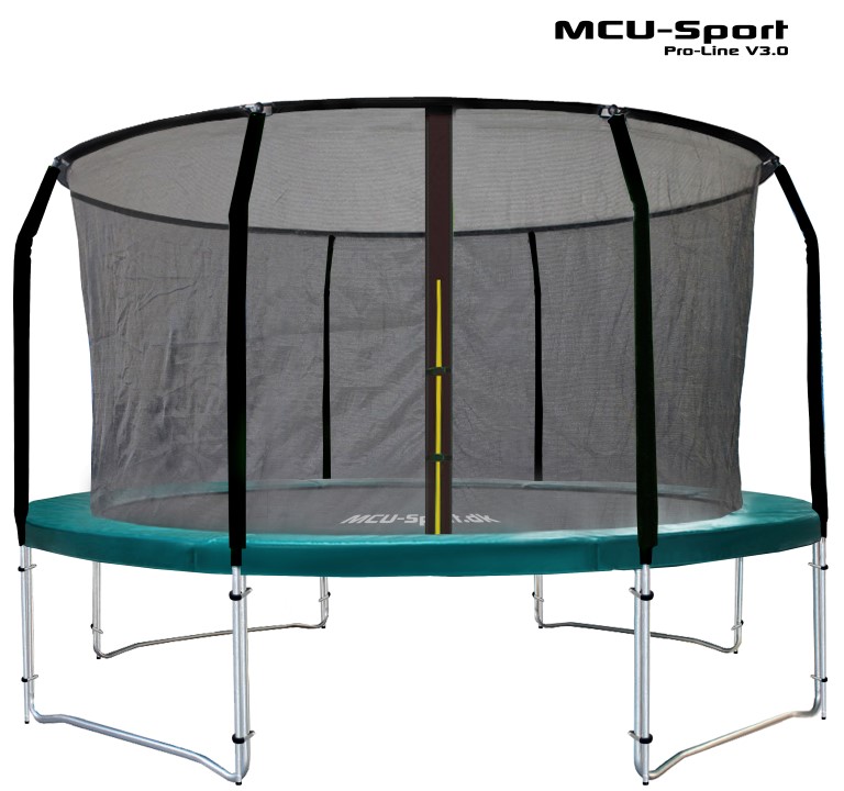 Billede af MCU-Sport Pro-line 4,3m Grøn Trampolin V3.0 + Pro sikkerhedsnet