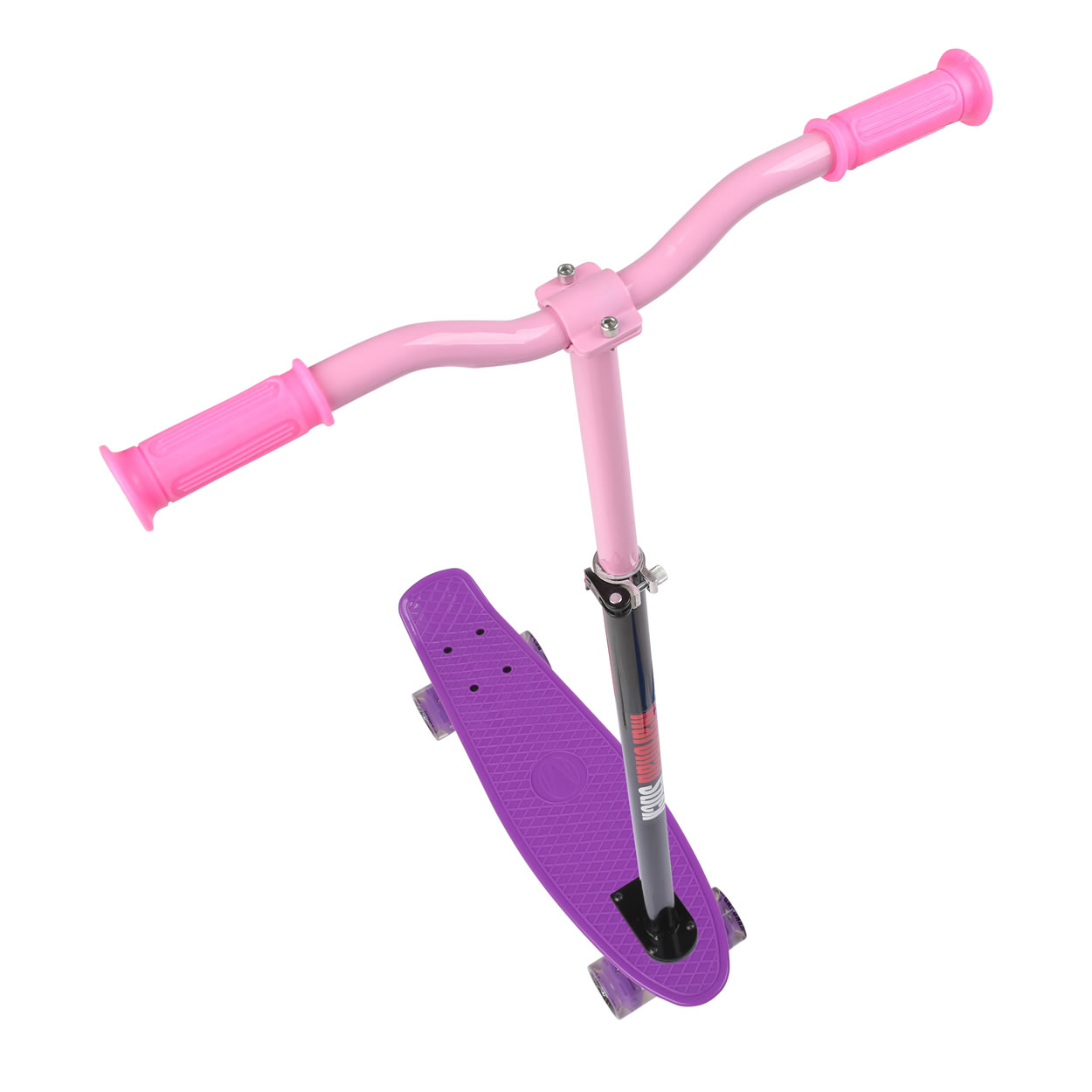 Se MCU-Sport LED Skateboard + Maronad Stick Lilla/Pink hos MM Action