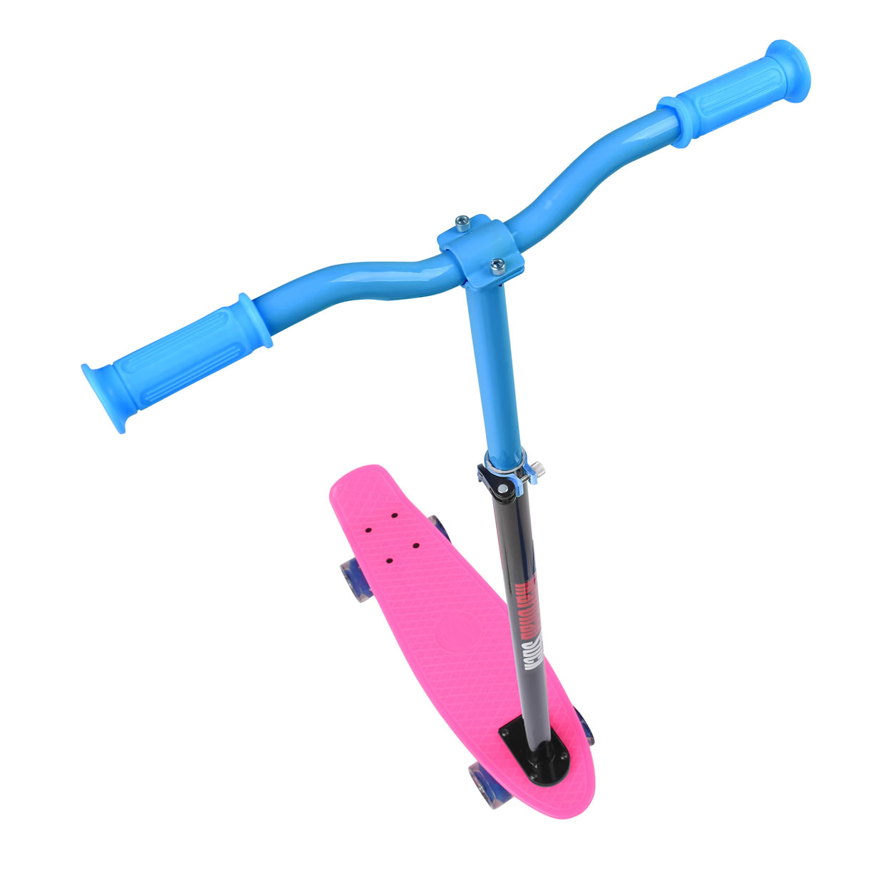 Se MCU-Sport LED Skateboard + Maronad Stick Pink/Blå hos MM Action