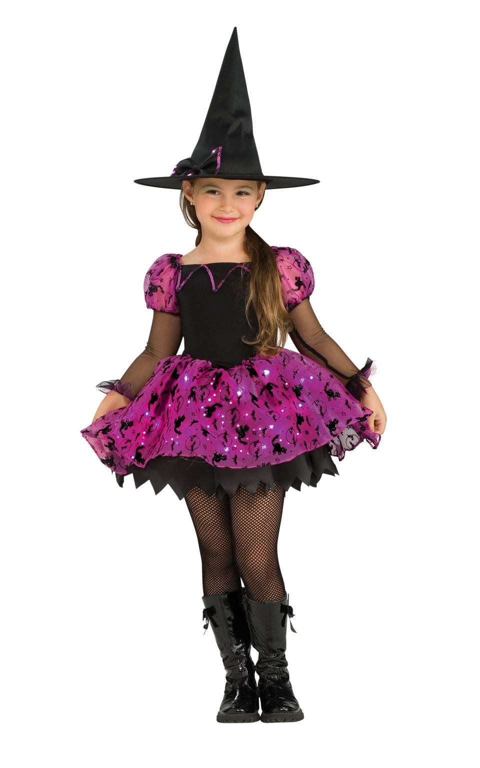 Billede af Moonlight Magisk Heks m/lys halloween kjole til børn