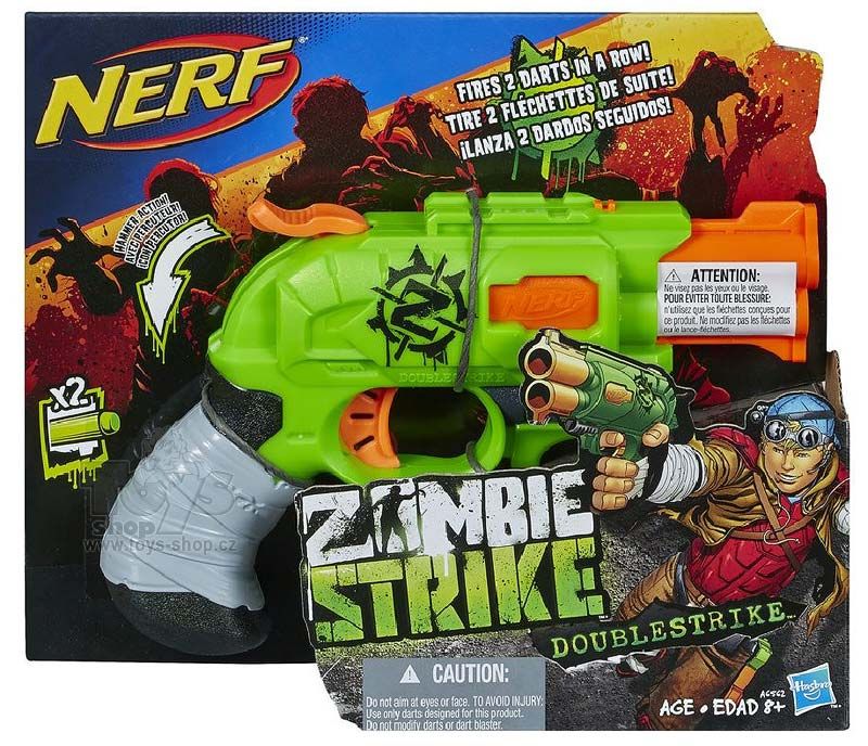 and Annoncør ildsted NERF - Zombie Strike Doublestrike Blaster (Udgået)