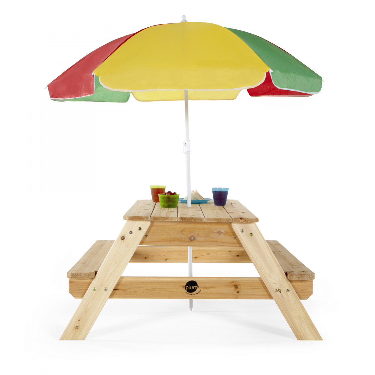Træ Børne Havebord med parasol Kr. 999 - til omgående levering