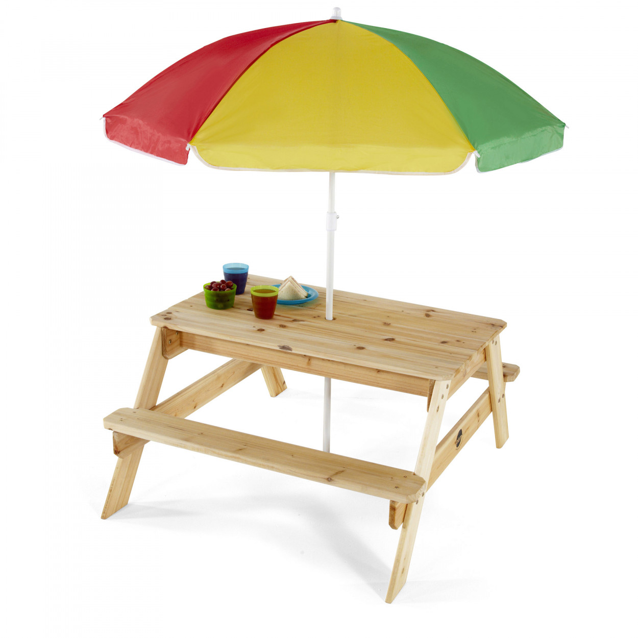 Plum træ børne havebord med parasol kr. 849 på lager til omgående ... Bordbukke ben