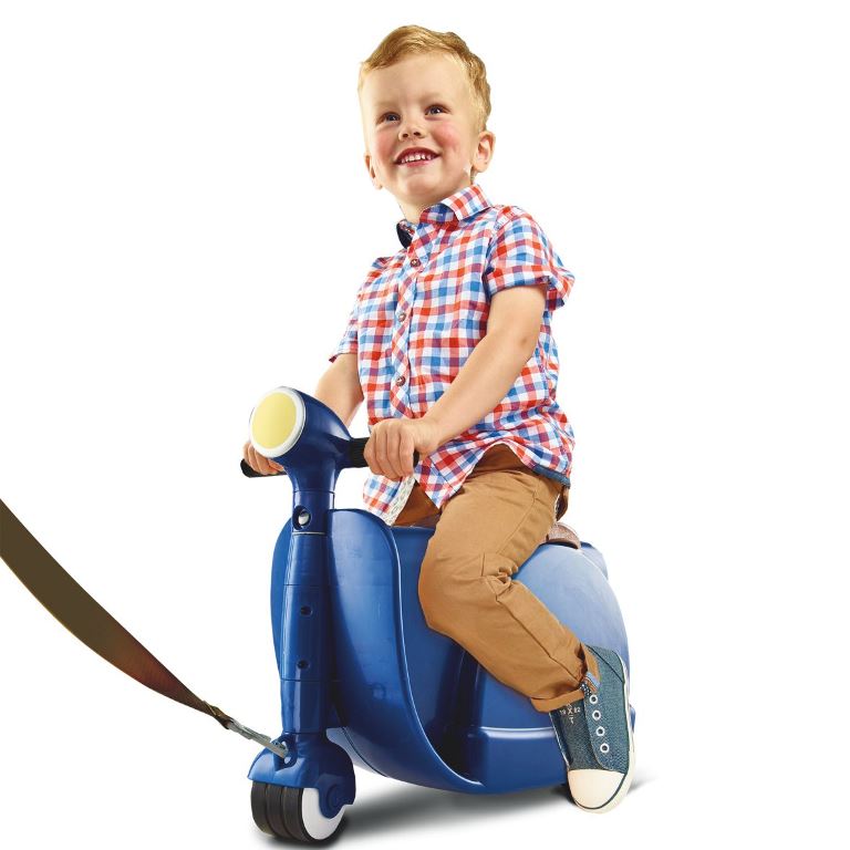 2-i-1 Trolley Kuffert og køretøj med hjul børn, Blå (Udgået)