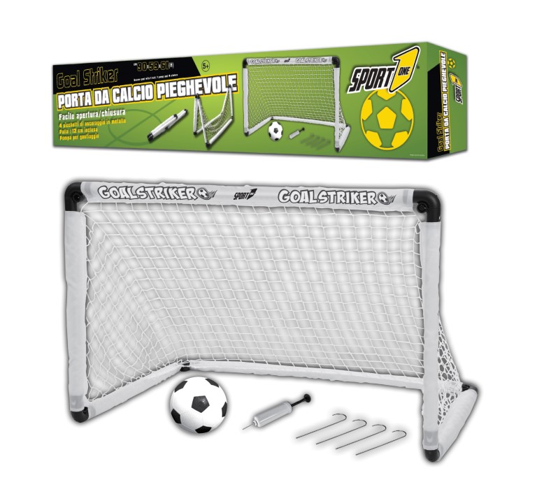 Sport1 Foldbart fodbolmål med fodbold og pumpe