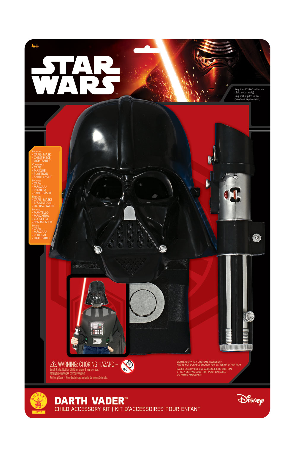 Star Darth Vader Kostume med kappe, og maske (5-7 år) (Udgået)