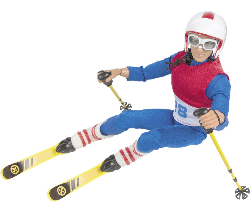 Se Action Figur som står på ski med tilbehør 30,5cm hos MM Action